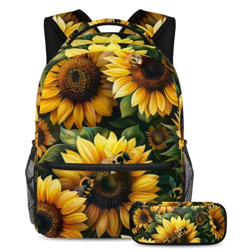 Sac à dos grande capacité avec trousse pour les voyages et les cours des étudiants