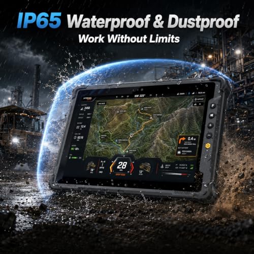 Image of Rugged Tablet with Barcode Scanner M10N, 10.1 inch Windows 11 Pro Enterprise Tablet w /HW N4680 Scan Engine, Intel N150 8GB 128GB, IP65 Heavy Duty PC for Industrial Outdoor Work
