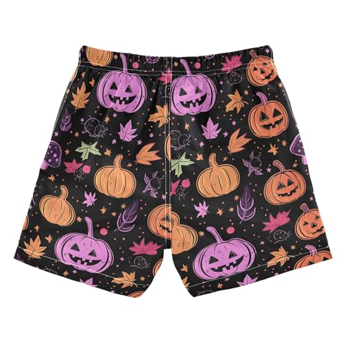 Halloween Pumpkins Stars Mushrooms Boys Swim Shorts Quick Dry Boys Joggin Shorts Kids Swimwears Swimming Party 2T2