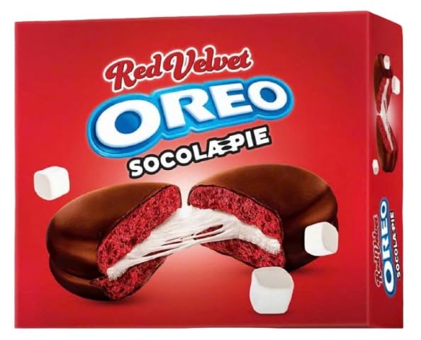 OREO Red Velvet Socolata Pie, Chocolate Covered Sandwich Cookie, Marshmallow Creme Filling, Limited Edition, Each 28g X 12 Count (Product Of Vietnam) From DECADENT-picture-11