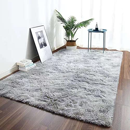 輝点 ラグ カーペット ふわふわ ラグマット 北欧 シャギー 洗える 160x200cm 約3畳 浅灰色 柔らか 滑り止め付 防ダニ 防臭 防音 夏用 モノクロ 床暖房対応 長方形