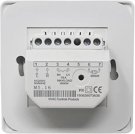KETOTEK Termostato Calefacción Suelo Radiante Electrico con Sonda AC 220V 16A Termostato Ambiente Mecanico Manual Termostatos Calefaccion Electrica