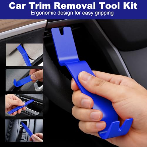 Image of 8 Pcs Auto Trim Removal Tool Kit with Non-Scratch Plastic Pry Tool and Fastener Clip Pliers,Door Panel Removal Tool for Car Interior - Fastener, Clip, Door Panel, Molding, and Dashboard- Blue