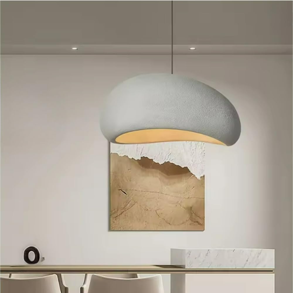 KXEcoLife Nordic Simple Pendant Light for Living Room Hotel Cafe Villa Wabi Sabi Chandelier Hanging Lamp Unique Home Decor (B Grey L40cm 1PCS)