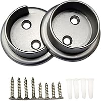 Vista 25 de QCAA Juego de soportes de barra de armario de latón macizo extra resistente, 1-1/2 pulgadas, con tornillos de acero inoxidable, blanco, 4 pares