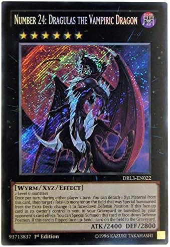 Yu-Gi-Oh! Number 24: Dragulas the Vampiric Dragon DRL3-EN022 Secret Rare by Black Fox Cards