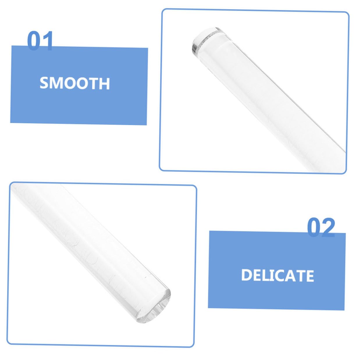 2stücke Transparenter Teigroller Aus Acryl Antihaftbeschichteter Kuchen Fondantroller Lang Vielseitiger Nudelholz-teigroller Für Plätzchen Und Gebäck Modernes Backzubehör