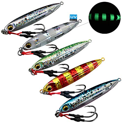 thkfish 60g/2.1oz Jigging Spoon Fishing Lures Saltwater Freshwater Metal Lead Iron Fish Lure