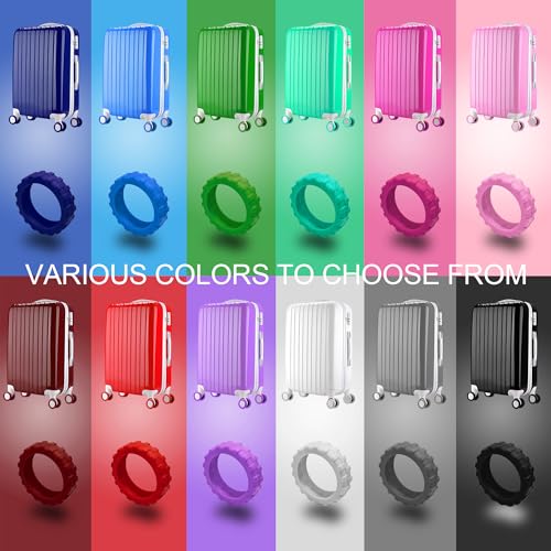 （8 Pack） Luggage Wheel Covers for Most 8-Spinner Wheel Suitcases, Silicone Material for Mute and Shock Absorption (Luminous Powder)2