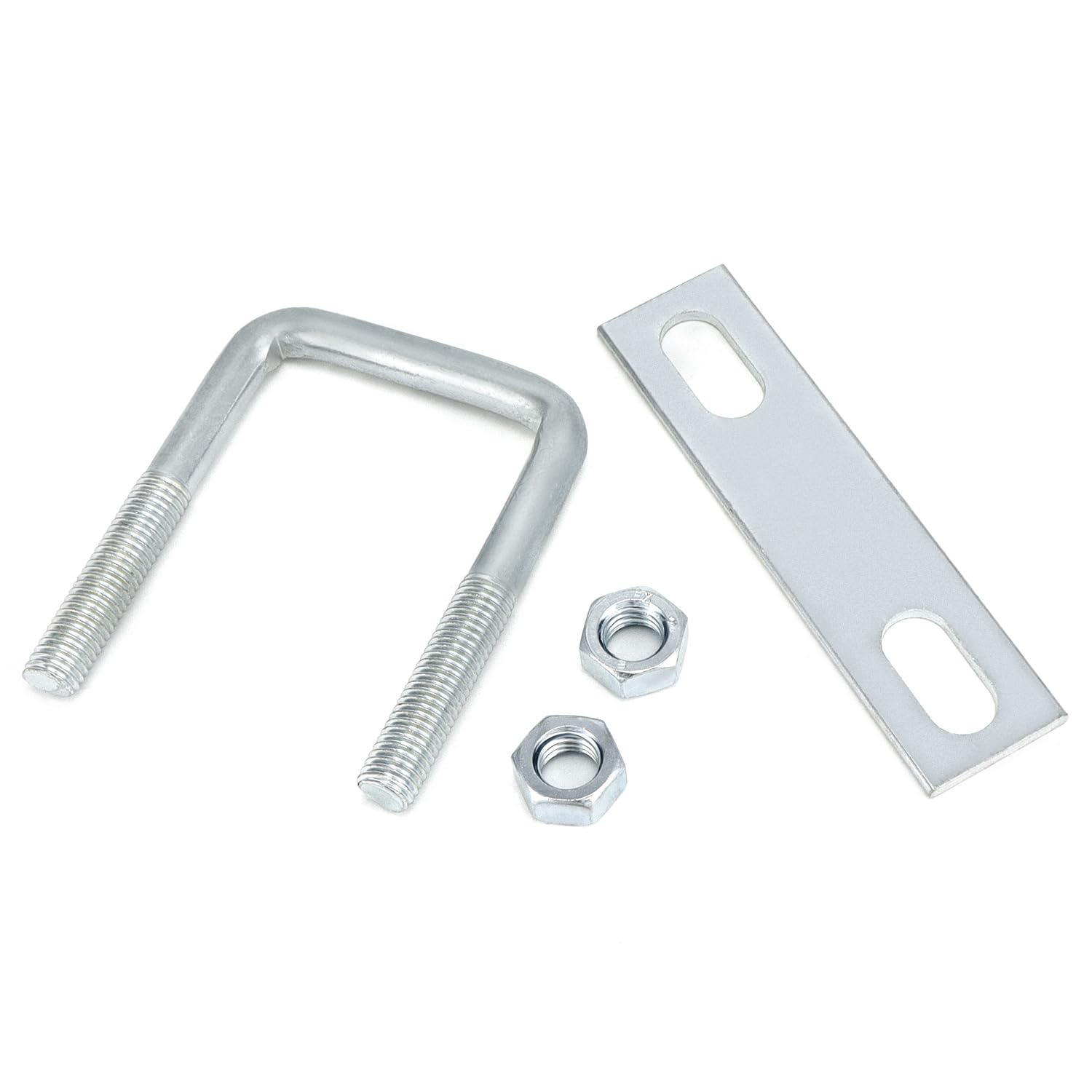 QWORK® Confezione da 10 staffe di ancoraggio M12 800 daN in acciaio zincato - per rimorchi, camion, furgoni - comprensive di contropiastra e dadi M12