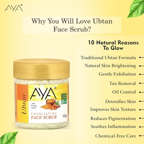 Image of AYA Coffee and Ubtan Tan & Dead Skin Removal Scrub For Face & Body (100 Ml+100 Ml)|Exfoliating & Brightening Scrub|Blackhead Remover,Whitehead Remover,Detan Pack I Face Scrub For Women & Men