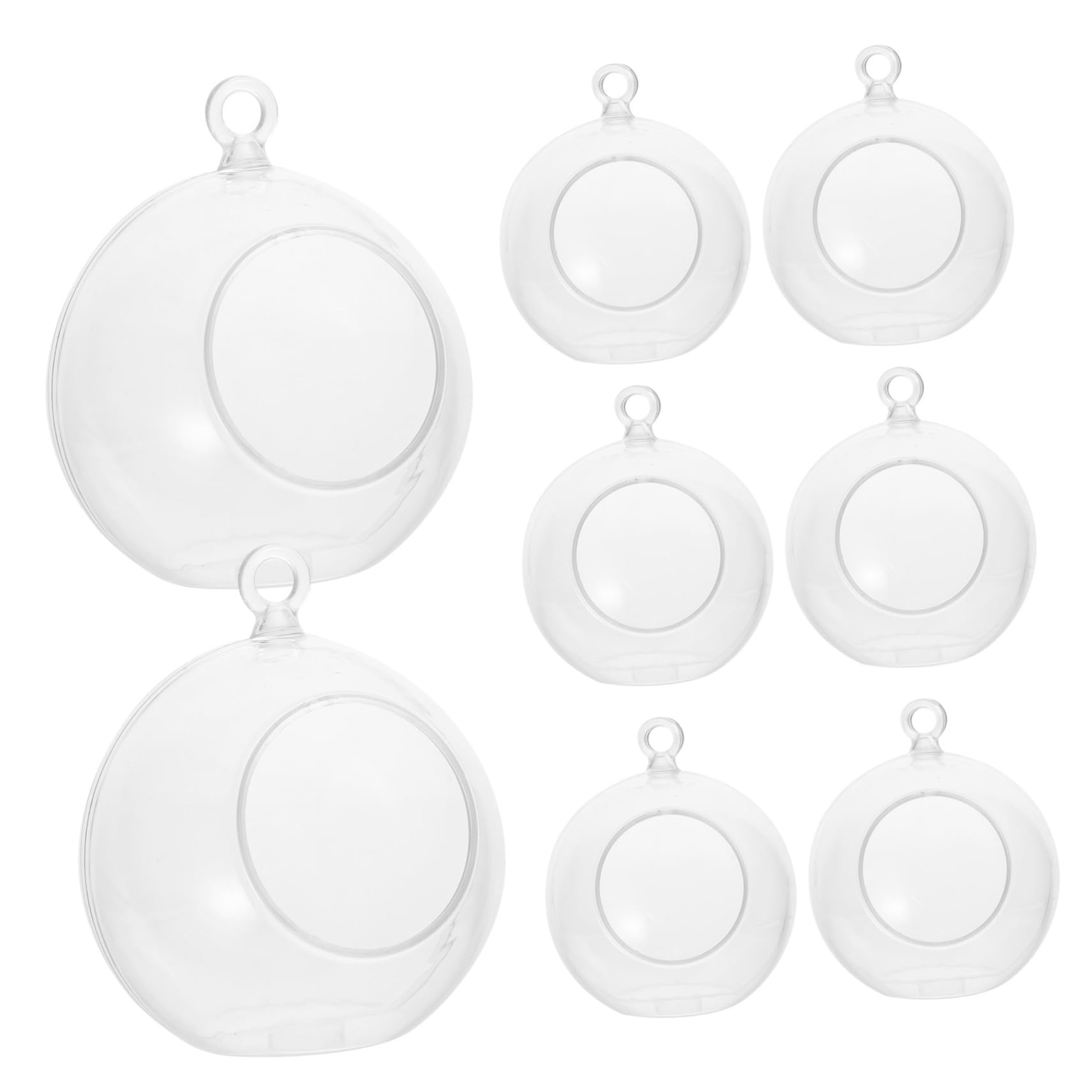 RORPOIR 8pcs Fillable Plastic for Christmas Tree Decor Transparent Ornaments for Holiday Decoration for Beads Ribbons and Miniature Accents