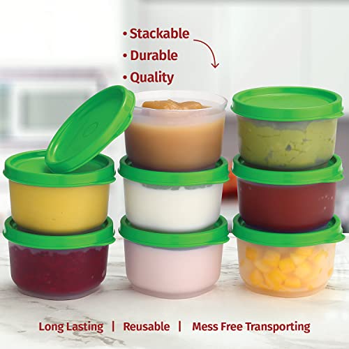 Image of Signoraware Mini Fresh BPA Free Plastic Containers (130ml x 8 | Set of 8 | Green)