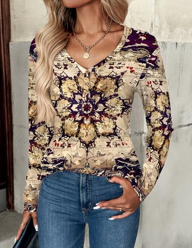 Zeagoo Women Tops Loose Fit Long Sleeve V Neck T Shirts Business Casual Blouses Dressy Fall Fashion Work Clothes3