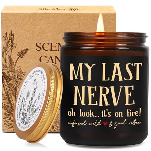Funny Candle Gifts for Women My Last Nerve Oh Look Its on Fire Candle Unique Birthday Christmas Candles Gift for Wife Sister Girlfriend Friendship Stress Relief Candles Gift for Bestie Coworker102