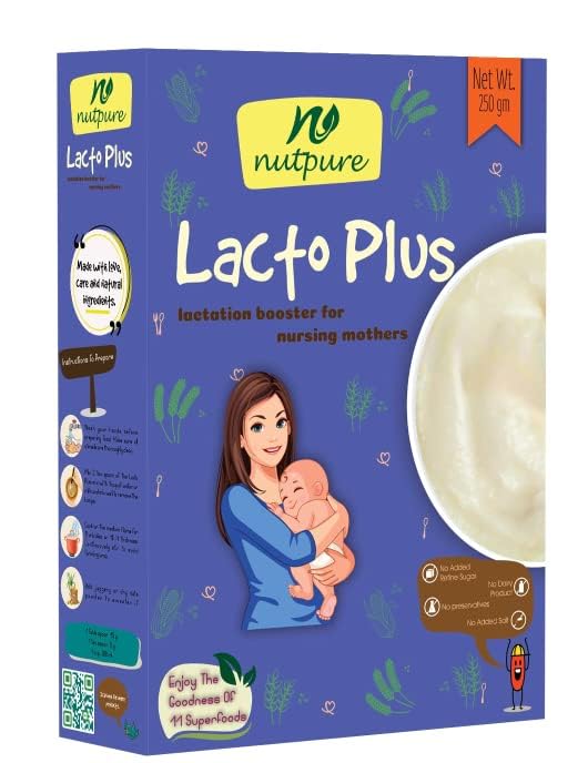 Lacto Plus Breastfeeding Mothers | 100% Natural Lactation to boost mother's milk supply | With The Goodness of 11 Superfoods (Nuts, Millets/Cereals & Pulses) | 250 gm- Pack of 1