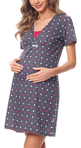 Cornette Premam&aacute; Camis&oacute;n Vestido de Lactancia Mujer CR6172016(Patr&oacute;n-12(693), S)