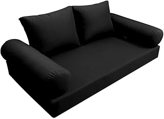 5PC Knife Edge Outdoor Daybed Mattress Cushion Bolster Pillow Complete Set Style1 Crib Size AD109