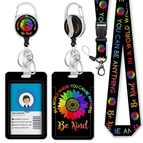 Giancomics Be Kind Lanyards for Id Badges, ID Badge Holder