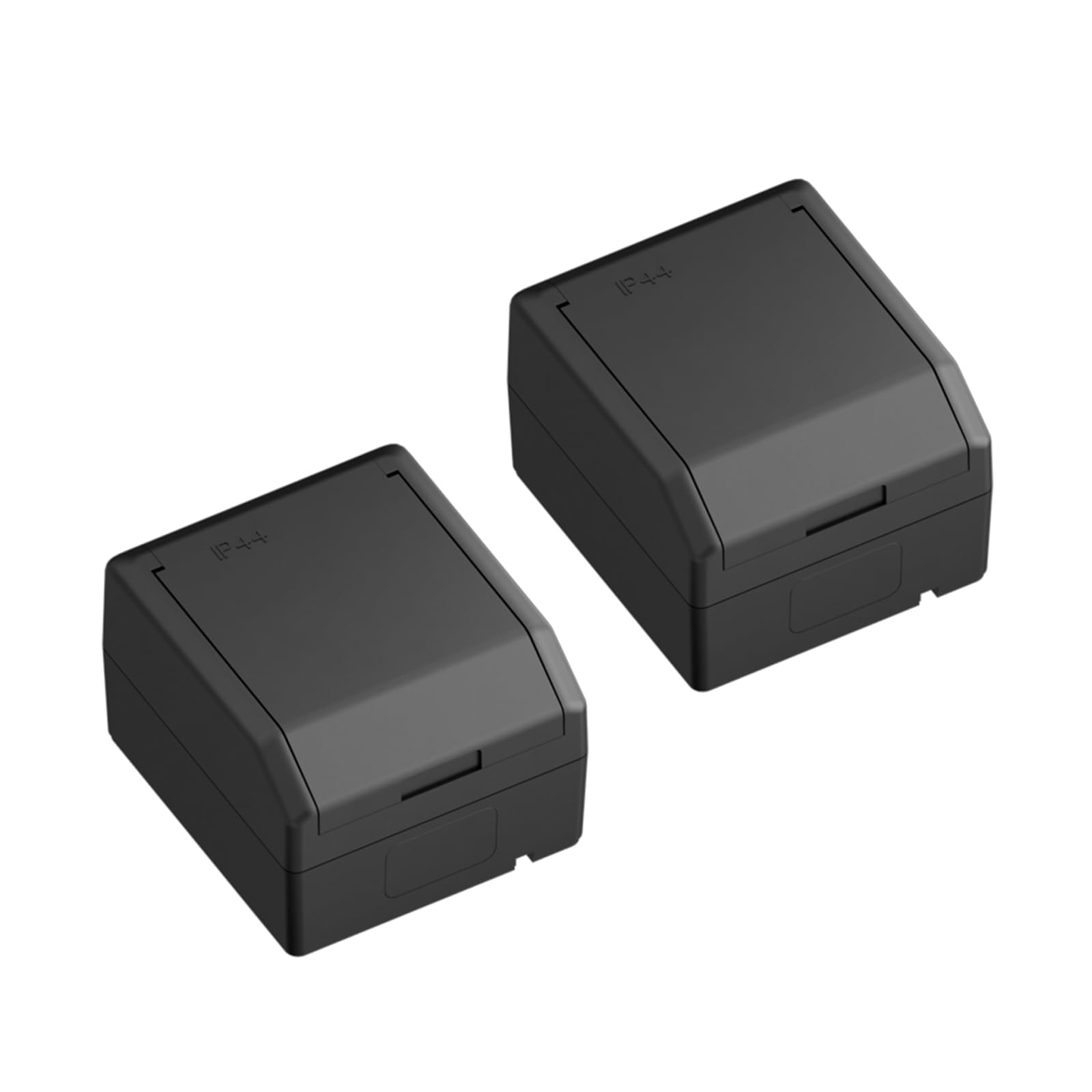 Euro Classic 1 prise IP44 Lot de 2 prises Schuko encastrées en saillie avec couvercle 250 V 16 A 68 x 75 mm Noir