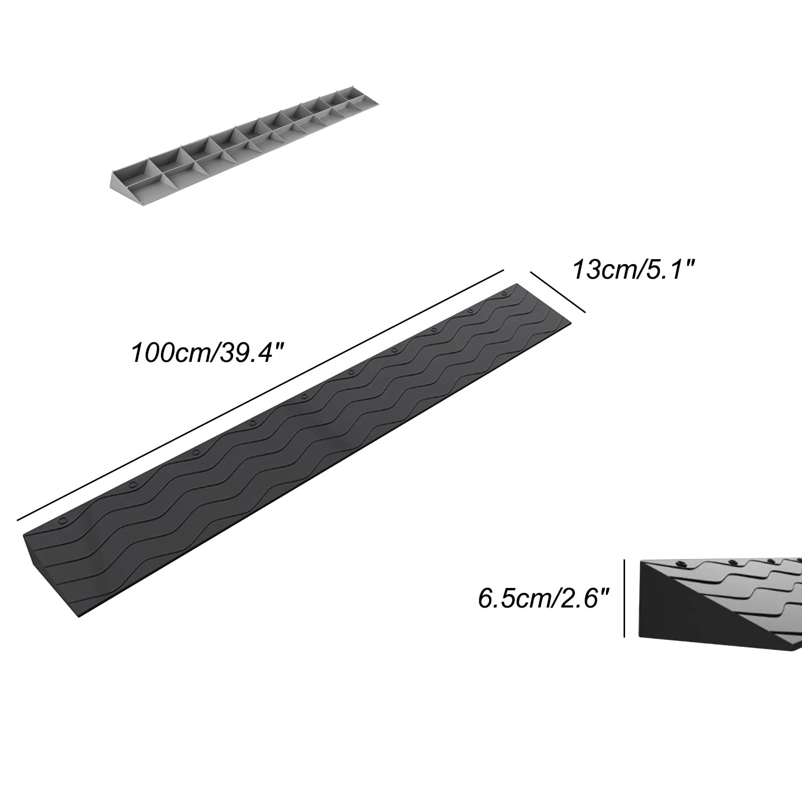 Rampa de Acceso Rampas de Plástico para Coche 1-10cm Alto, Rampa para Silla de Ruedas para Puertas, Escaleras, Escalones, Aceras y Scooters de Movilidad Rampas de Umbral(Red,Rise 6.5cm/2.6")