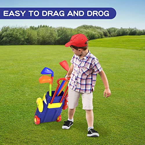 Qdragon Kids Golf Clubs, Toddler Golf Set With 8 Balls, Putting Mat, 4 Golf Sticks, 2 Practice Holes And Golf Cart With Wheels, Indoor Outdoor Sport Toys For Boys Girls Ages 2 3 4 5+ #TOP7