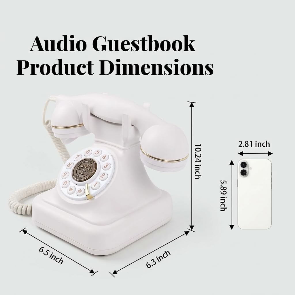 2 Pack Audio Guest Book Wedding Phone,Audio Guestbook, Recording Wedding Phone Guest Book, Retro Design Perfect for Weddings/Anniversaries/Parties/Birthday/Graduation/Baby Shower/Retirement