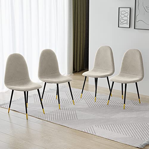 Buy Cozy Castle Velvet Dining Chairs Set of 4, Modern Simple Kitchen