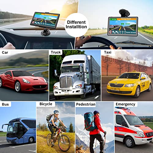 GPS Navigation for Car Truck - 2023 Navigation System 7 Inch with Lifetime Free Map Updates, Pre-Loaded US/CA/MX Maps, Voice Guidance, Speed Camera Warning and Touch Screen, Vehicle GPS Unit Handheld - Thumbnail 6