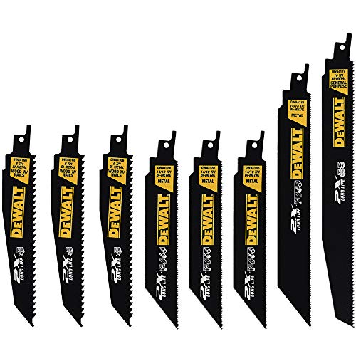 DEWALT Reciprocating Saw Blade Set for Wood & Metal Cutting, 8-Pack (DWA4101)
