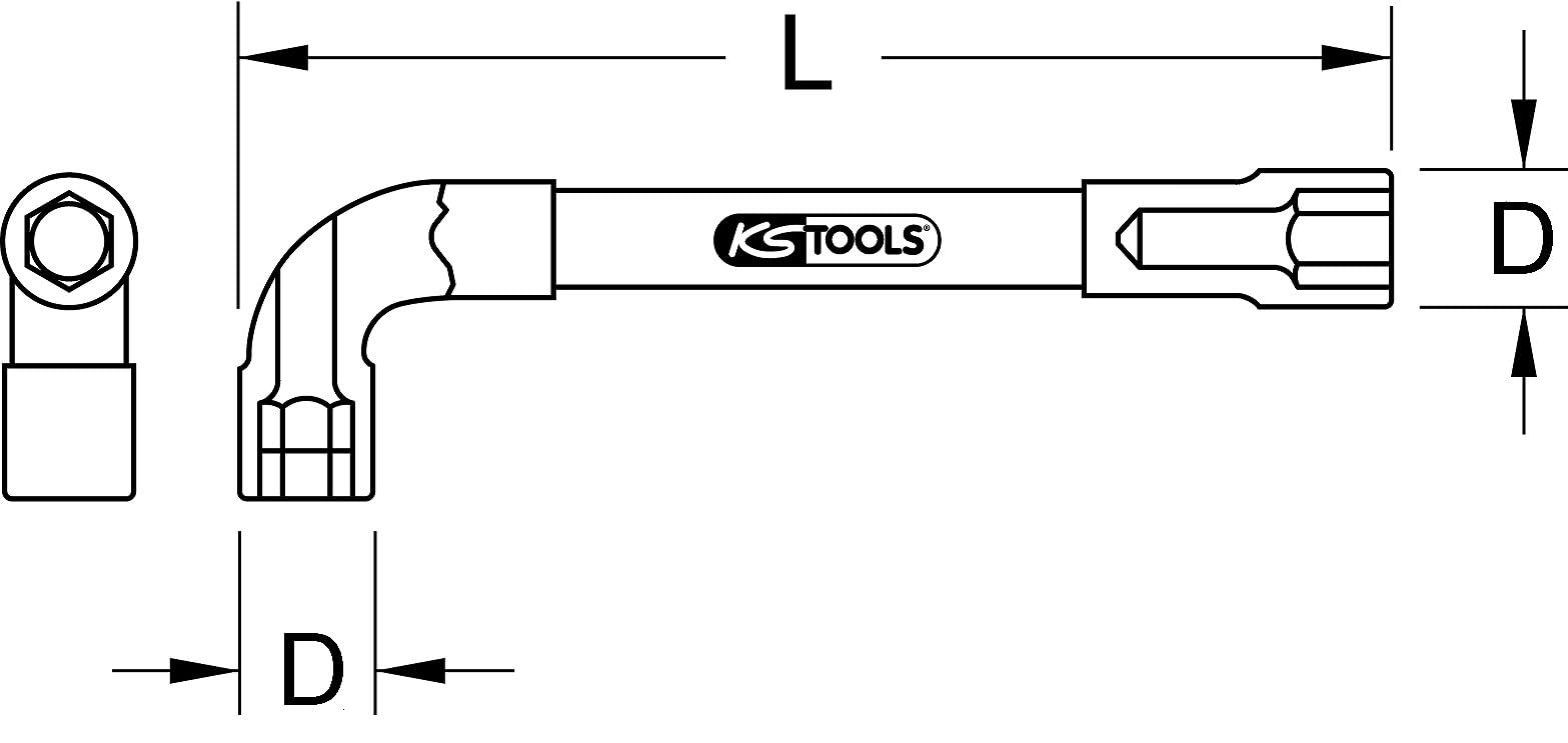 KS Tools - 517.0430 - Clé à pipe débouchée - 30 mm - 6 pans - Finition chromée - Chrome vanadium
