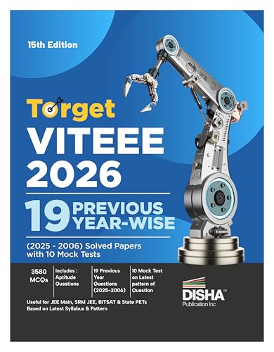 Image of Target VITEEE 2026 - 19 Previous Year-wise (2025 - 2006) Solved Papers with 10 Mock Tests Series 15th Edition | Physics, Chemistry, Mathematics, English & Aptitude 3580 PYQs