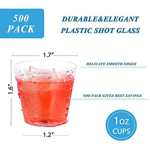 1 Oz 500 Pack Plastic Shot Glasses, Disposable Cups, 1 Ounce Tasting Cups Party Cups Perfect For Whiskey, Wine Tasting, Food Samples, And Parties #TOP4