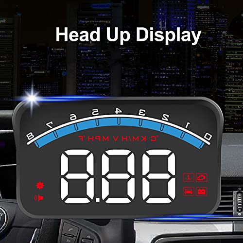 Head Up Display, Universal Car Head Up Display High Definition OBD HUD Windshield Projector Multifunction Gauge Alarm Fatigue Driving Reminder,OverSpeed Warning, Water Temperature - Thumbnail 7