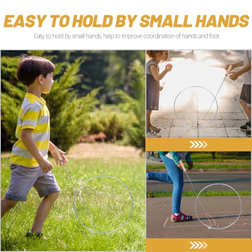 Image of Rolling Ring Toys - Traditional Outdoor Fitness Hoop for Kids and Adults Durable Wooden Push Hoop Toy Perfect for Fun and Exercise