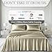 DECOLURE Satin Bed Sheets - 6 Piece Luxury Silky Full Size Bedding Set - Softer Than Silk, Wrinkle-Free with 15” Deep Pocket Fitted Sheet, Perfect for Hair & Skin, Gifts for Women (Champagne)