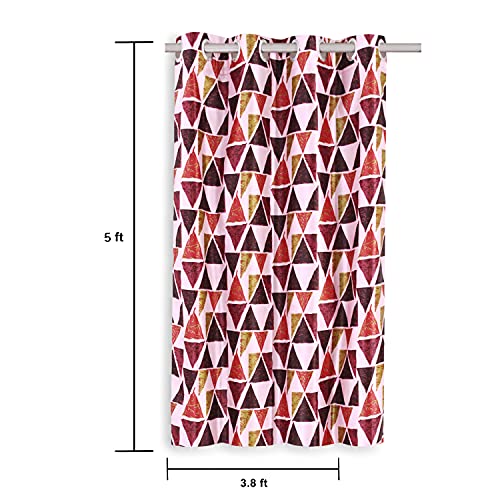 Image of Amazon Brand - Solimo Aria Polyester Curtain, Window, 5 feet (1.52 m), Maroon, Pack of 2