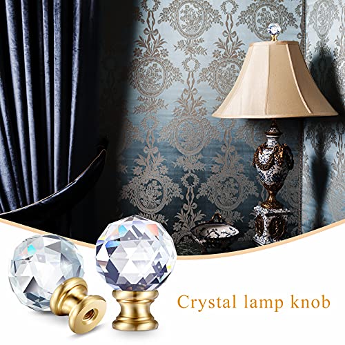 Mudder MUDDER-FINIAL CAP-T-5227 2 Pieces Crystal Lamp Finial Lamp Cap Knob Lamp Screw Topper Clear Lamp Finial thumb #3