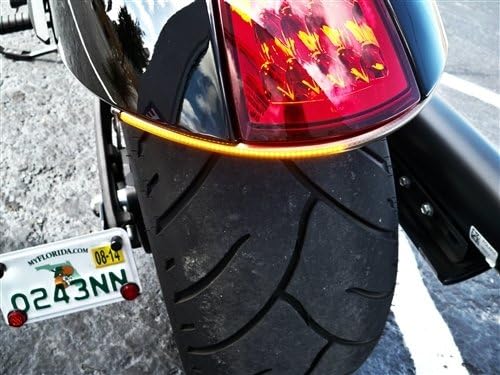 Rear Fender Eliminator LED Turn Signal Kit with Tag Light and Bracket for Victory Hammer - Amber Turns with Smoked Lens