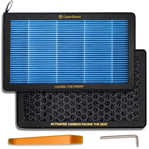 CYBERBEANS 2er-Pack für Tesla Model 3 Model Y Luftfilter Klimaanlage Ersatz mit Aktivkohle HEPA Innenraumluftfilter Zubehör 2016-2024 2025 Juniper...