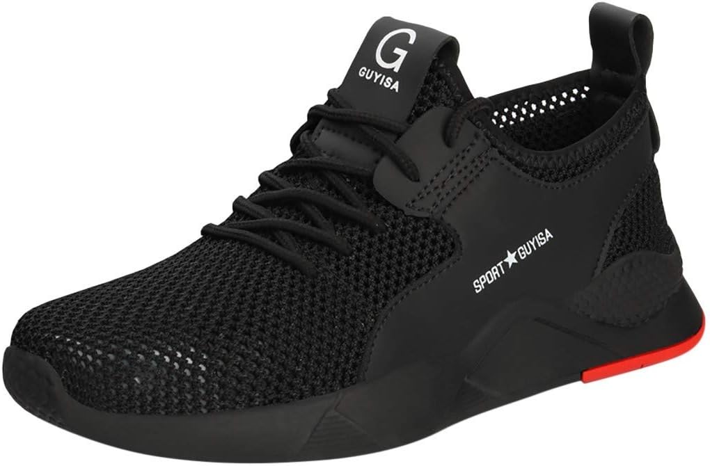 Breathable Sneakers for Men Wide Width Under 20 Men Steel Toe Trainers Safety Work Shoes Women Breathable Industrial Sneakers