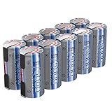 Tenergy NiMH SubC 5000mAh Flat Top Rechargeable Battery (with Tabs) - 10 Pack
