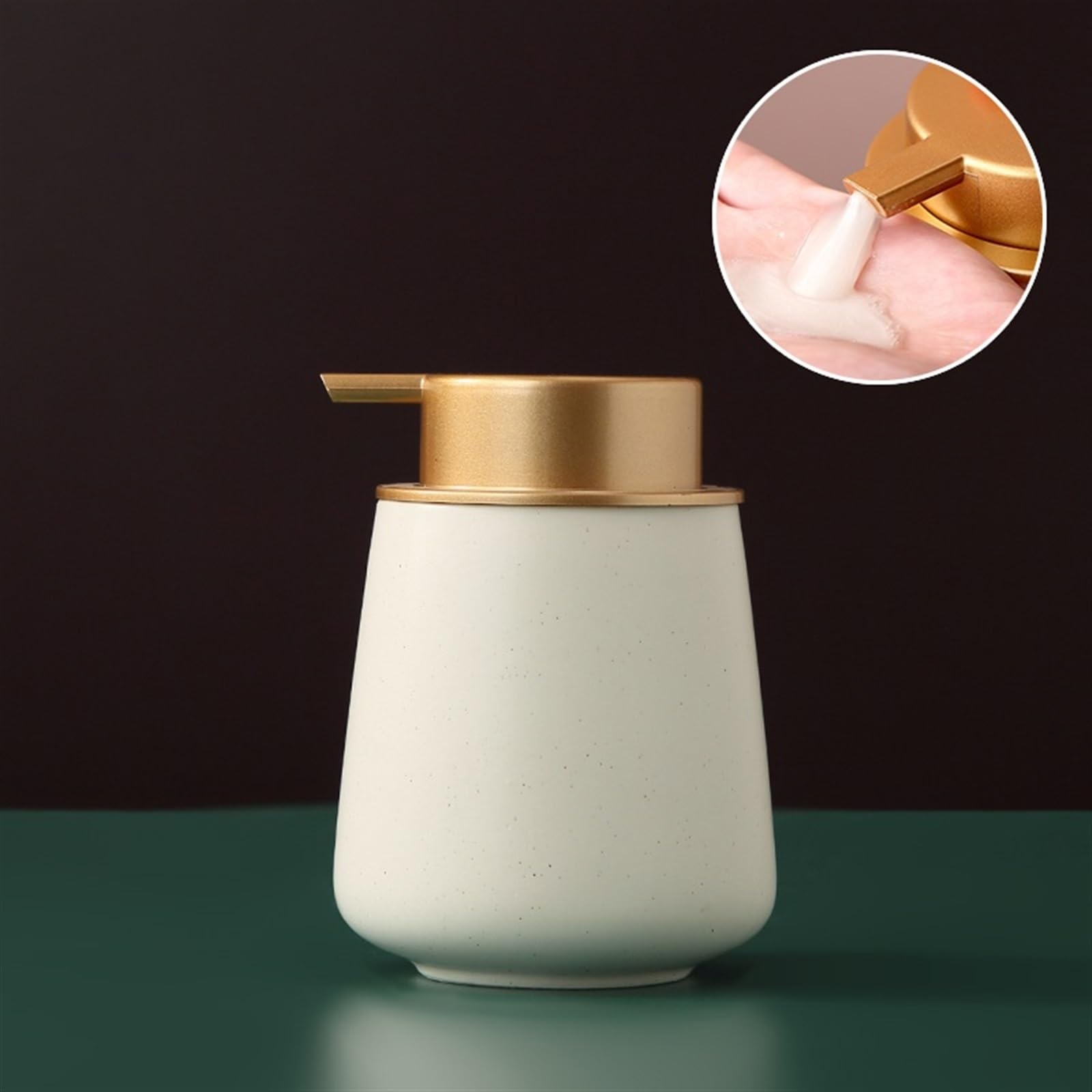 dispenser per sapone, Distributore di sapone, distributore da cucina, 13,5 once, liquido in ceramica, for le mani moderno, riutilizzabile