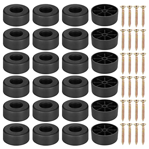 Zocipro 24Pcs Patas de Plástico para Muebles, Patas para Mesas Redondas 45 x 20mm con 24 Tornillos, Protector para Patas de Muebles de Madera Patas de Plástico para Mesas Sillas Sofás