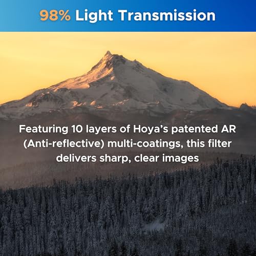 Hoya NXT Plus 49mm UV Filter — Schott B270 Clear Glass with 10-Layer HMC Multi-Coating for 98% Light Transmission, Waterproof Top-Coat, Aluminum Frame - Camera Lens Filter for Sharp, Clear Images