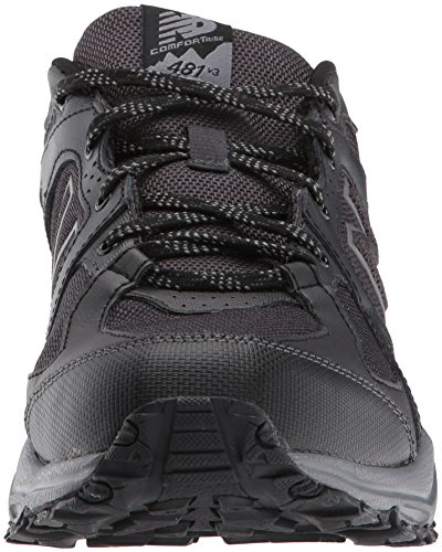 New Balance Men's 481V3 Water Resistant Cushioning Trail Running Shoe, Black/Grey, 10.5 4E US