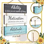 Jetec Office Wall Decor Inspirational Rustic Motivational Plaques with Sayings Wooden Hangings Ability Sign Bathroom for Home Office Art Decoration(Fresh Color) - Image 3