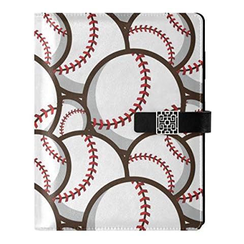 A5 Notebook Binder Journal - Baseball Sport Travel Dairy Loose Leaf with 6 Ring Refillable Notepad for Diary Schedule Writting Draw Business Cover