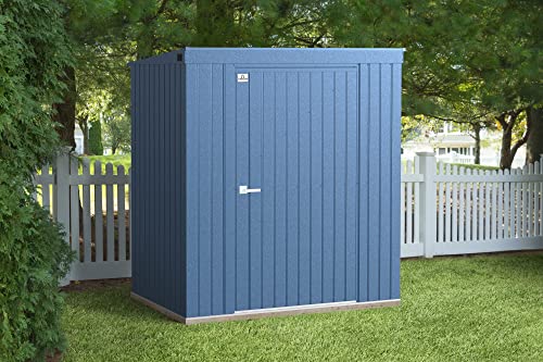 Arrow Shed Elite 6' X 4' Outdoor Lockable Steel Storage Shed Building With Pent Roof, Blue Grey #TOP7