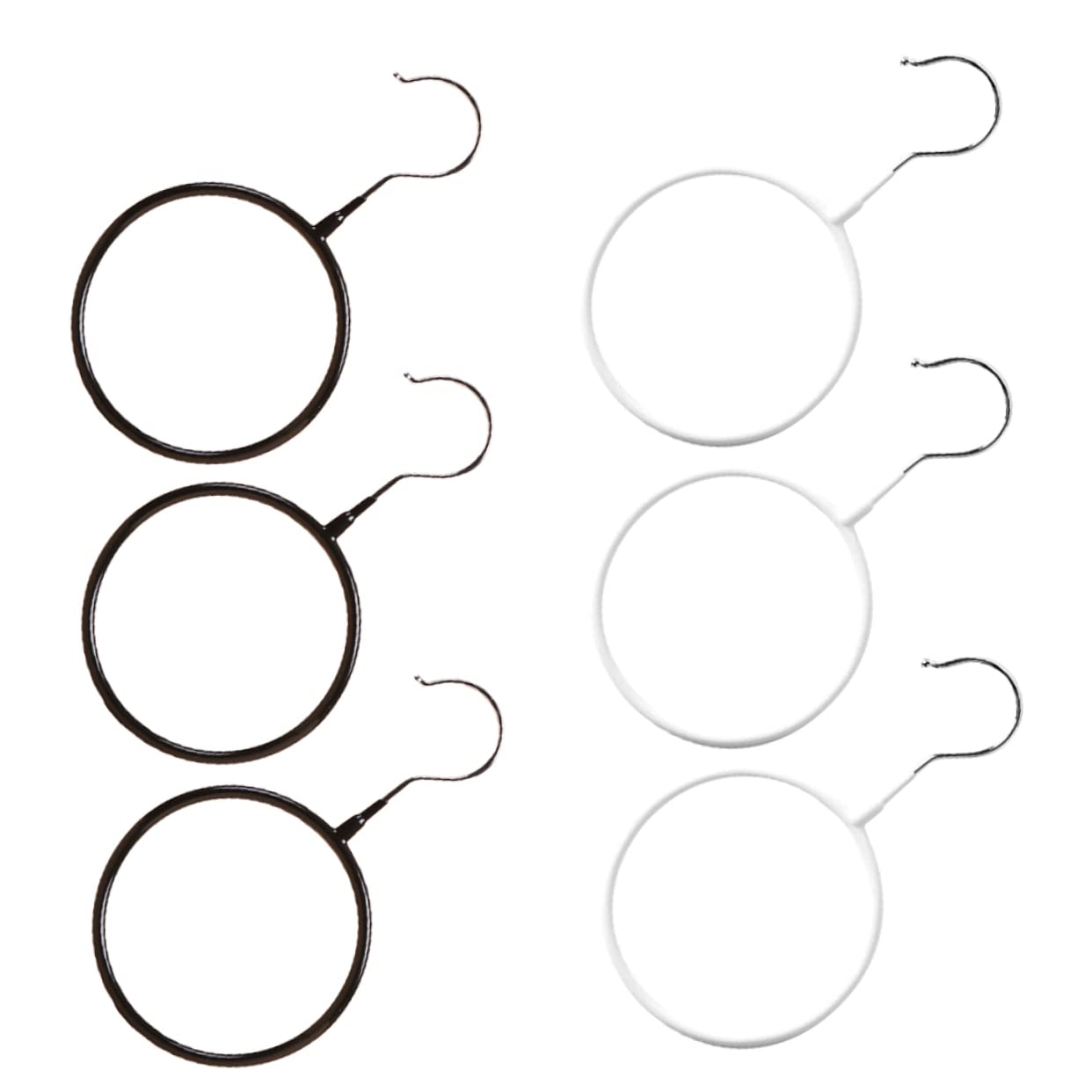 KOMBIUDA Scarf Storage Ring 6pcs Metal Ring Hanger Tie Rack Scarf Hanger Plastic Storage for Wardrobe